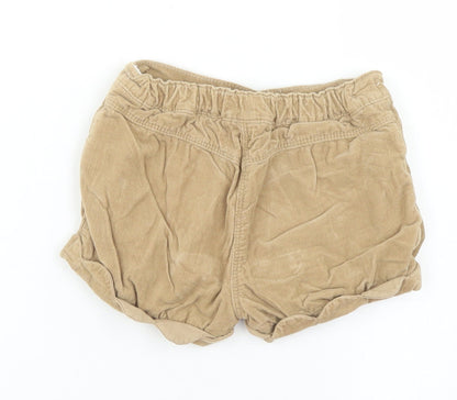 Matalan Girls Brown  Cotton Cropped Trousers Size 12-18 Months  Button
