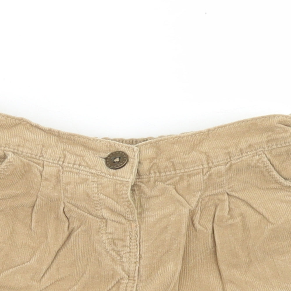 Matalan Girls Brown  Cotton Cropped Trousers Size 12-18 Months  Button