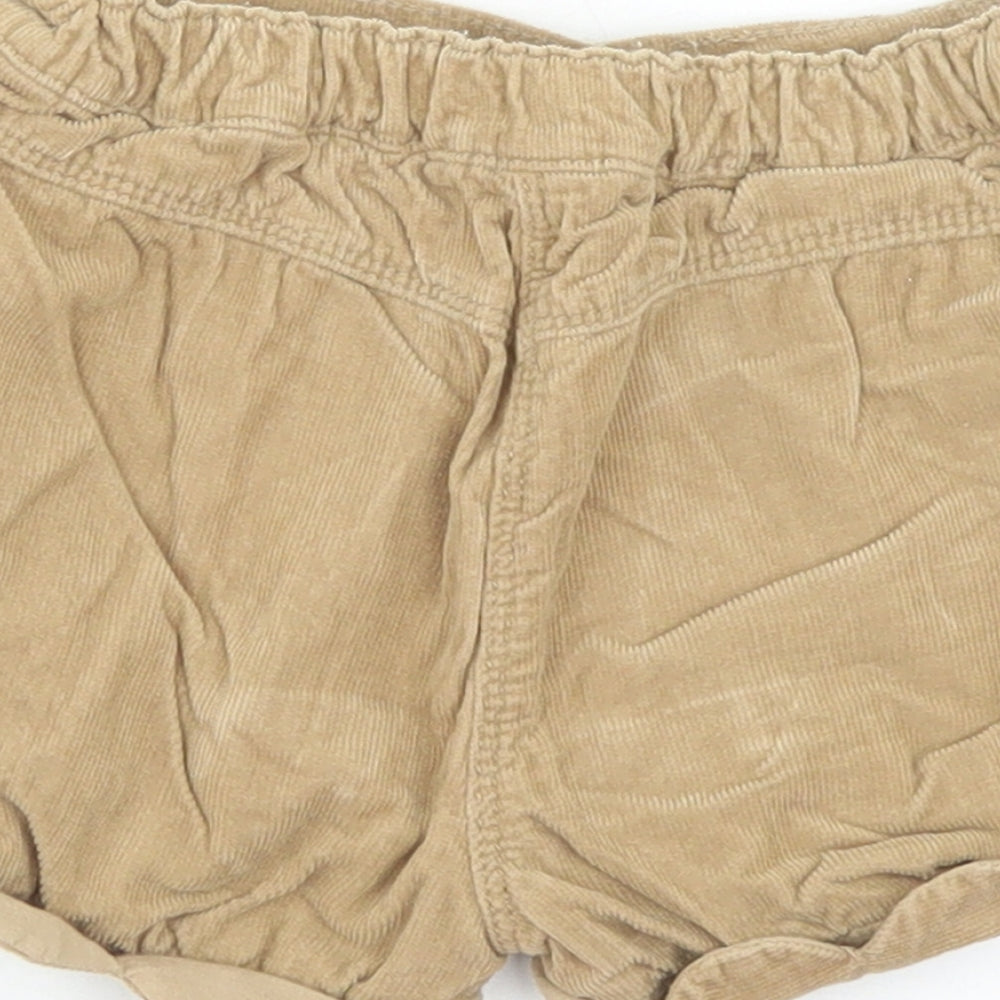 Matalan Girls Brown  Cotton Cropped Trousers Size 12-18 Months  Button