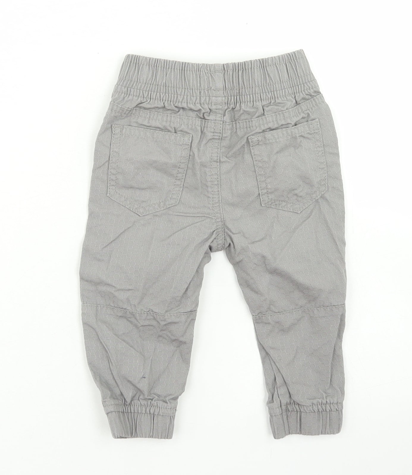 Denim Co Boys Grey  Cotton Windbreaker Trousers Size 9-12 Months  Drawstring