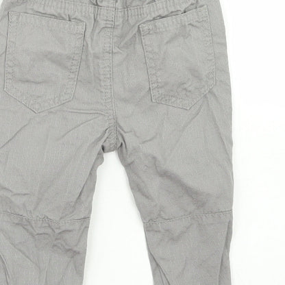 Denim Co Boys Grey  Cotton Windbreaker Trousers Size 9-12 Months  Drawstring