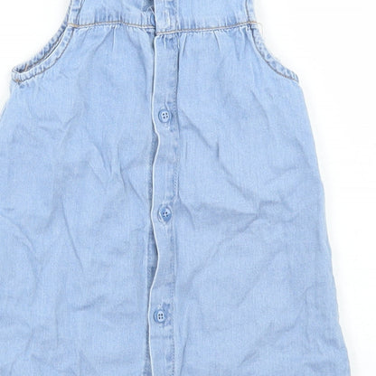 Pumpkin Patch Girls Blue  Cotton A-Line  Size 0-3 Months  Round Neck Button
