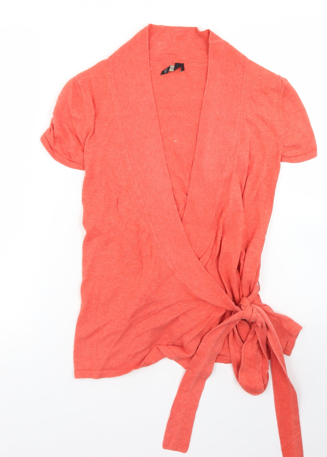 Womens UK Size 12 Topshop Orange Wrap Jumper