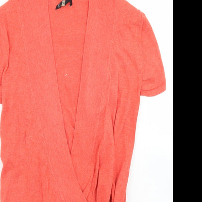 Womens UK Size 12 Topshop Orange Wrap Jumper