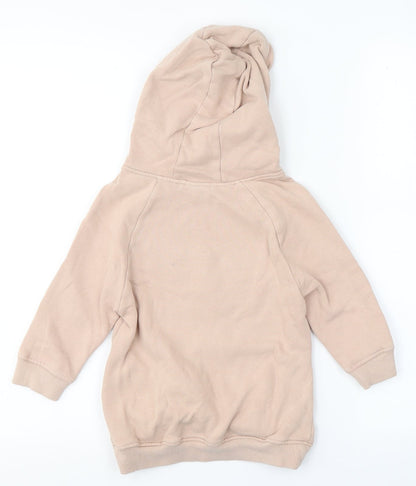NEXT Girls Beige  Cotton Pullover Hoodie Size 2 Years   - Heart