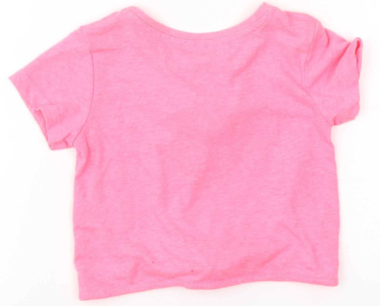 NEXT Girls Pink  Polyester Basic T-Shirt Size 12-18 Months Round Neck  - Unicorn