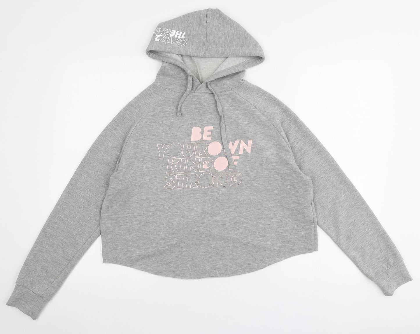Just Cool Womens Grey  Polyester Pullover Hoodie Size S   - Cropped