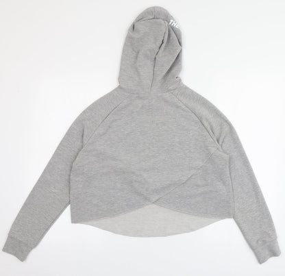 Just Cool Womens Grey  Polyester Pullover Hoodie Size S   - Cropped