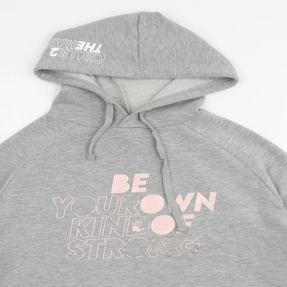 Just Cool Womens Grey  Polyester Pullover Hoodie Size S   - Cropped