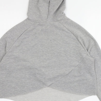 Just Cool Womens Grey  Polyester Pullover Hoodie Size S   - Cropped