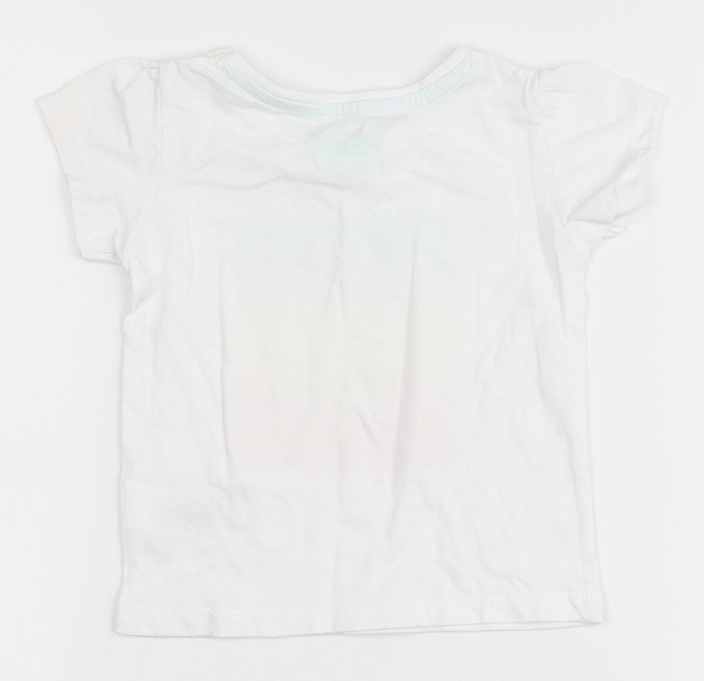 Primark Girls White  100% Cotton Basic T-Shirt Size 12-18 Months Round Neck  - My Grandad is the best