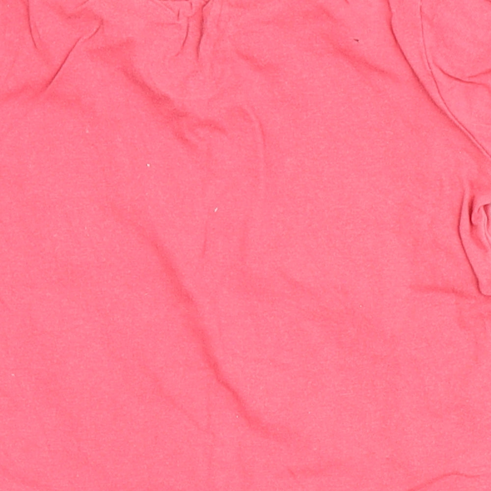 Primark Girls Pink  100% Cotton Basic T-Shirt Size 12-18 Months Round Neck  - Smile