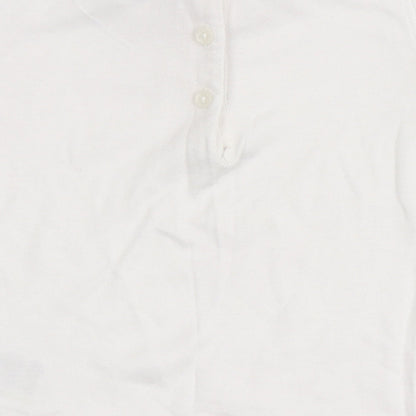 Marks and Spencer Girls Ivory  Cotton Basic Blouse Size 12-18 Months Round Neck  - Stars