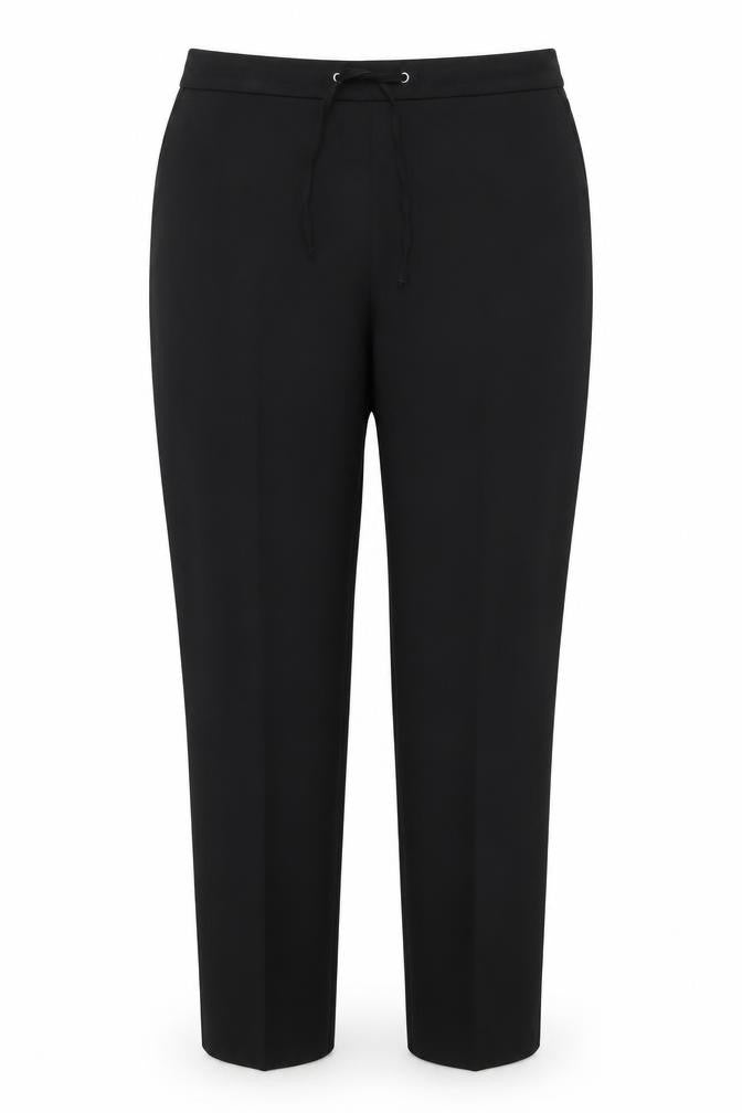 Dunnes Stores Womens Black  Polyester Dress Pants Trousers Size 12 L27 in Regular Tie