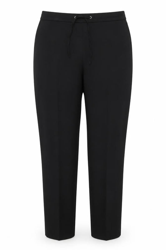 Dunnes Stores Womens Black  Polyester Dress Pants Trousers Size 12 L27 in Regular Tie