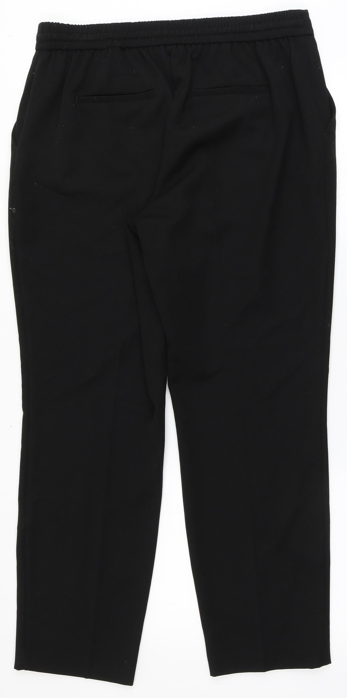Dunnes Stores Womens Black  Polyester Dress Pants Trousers Size 12 L27 in Regular Tie