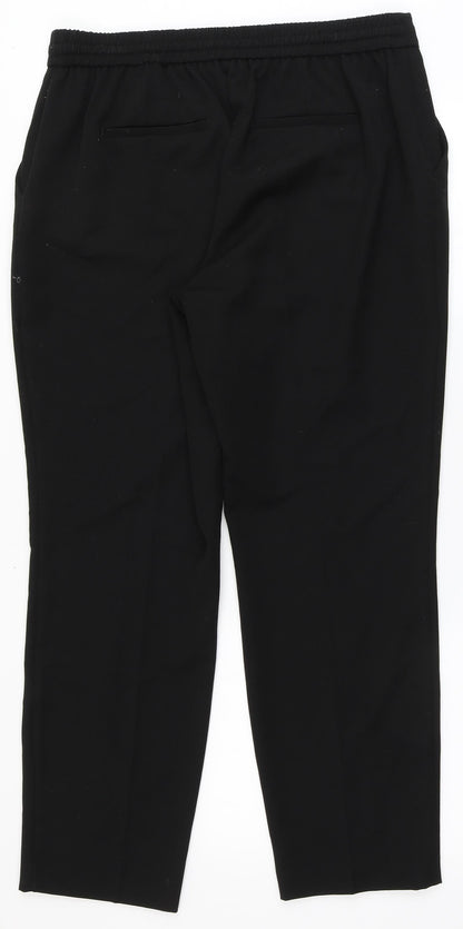 Dunnes Stores Womens Black  Polyester Dress Pants Trousers Size 12 L27 in Regular Tie