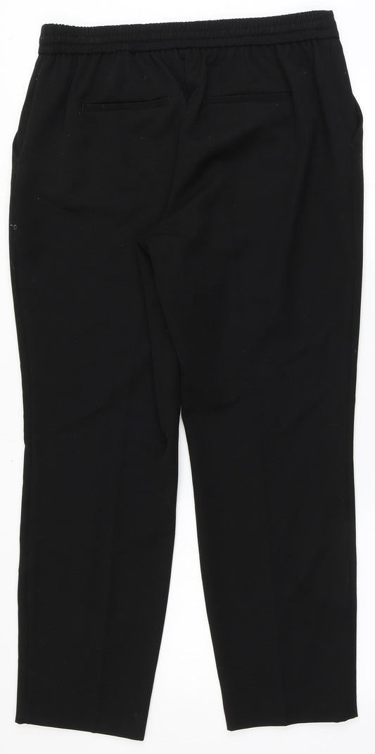 Dunnes Stores Womens Black  Polyester Dress Pants Trousers Size 12 L27 in Regular Tie