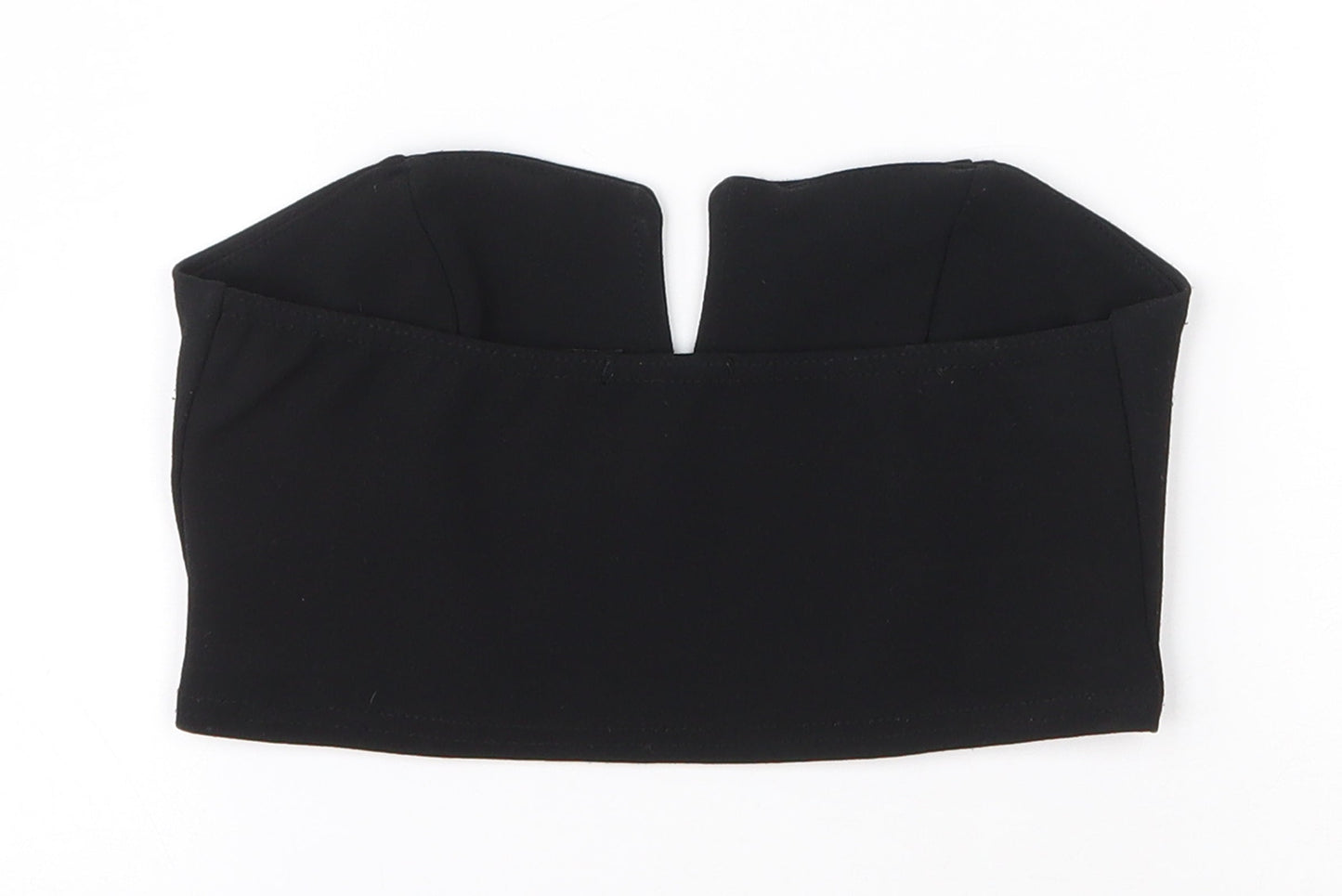 Boohoo Womens Black  Polyester Cropped Blouse Size 6 V-Neck