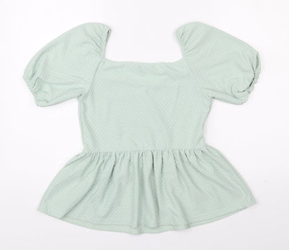 Womens UK Size 10 Peacocks Green Basic Blouse