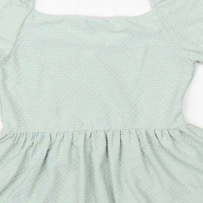 Womens UK Size 10 Peacocks Green Basic Blouse