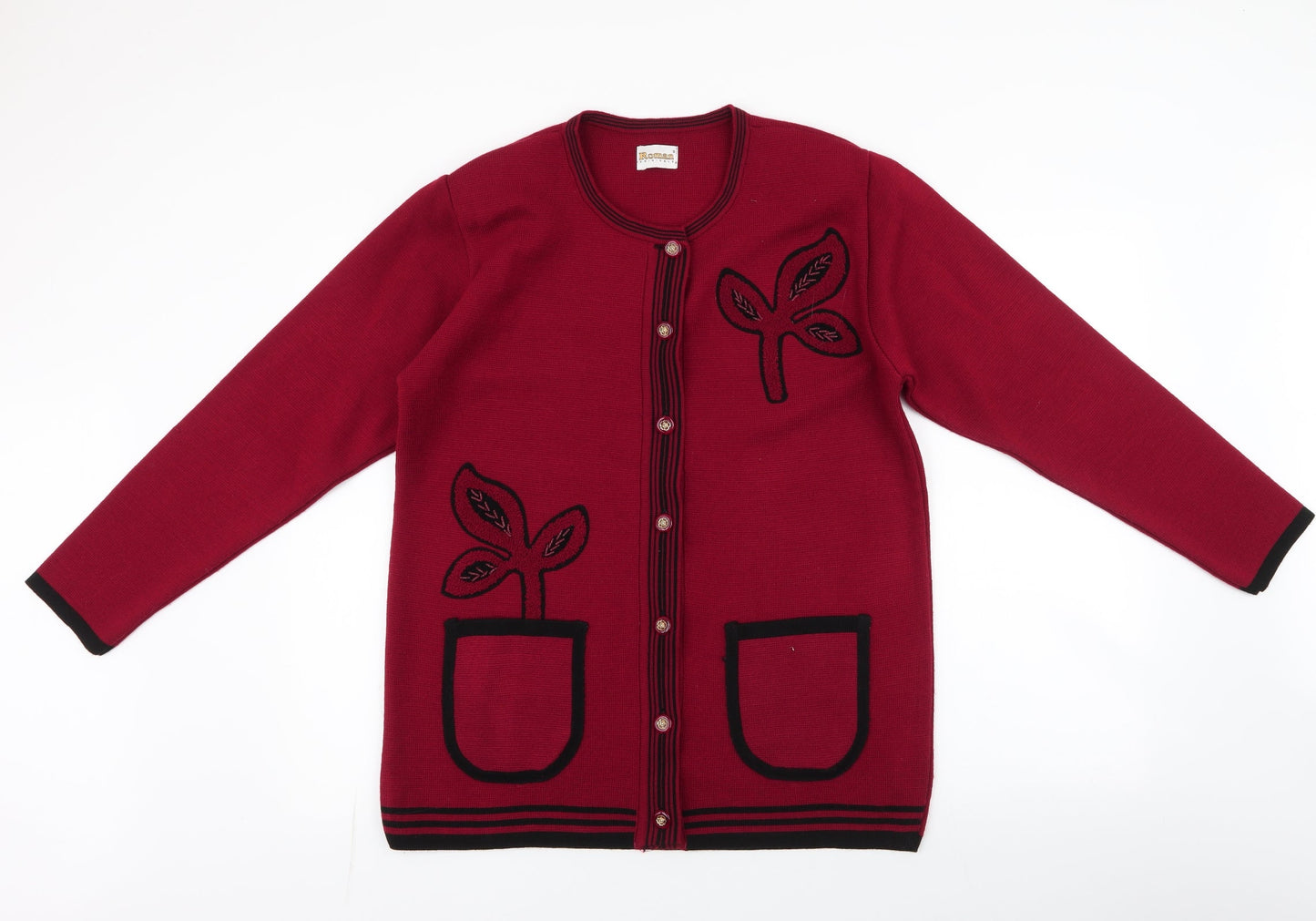 Womens UK Size S Roman Originals Red Cardigan Jumper