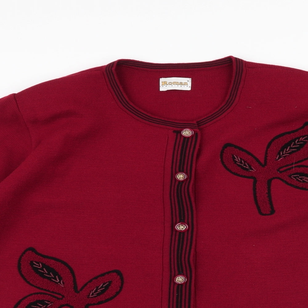 Womens UK Size S Roman Originals Red Cardigan Jumper