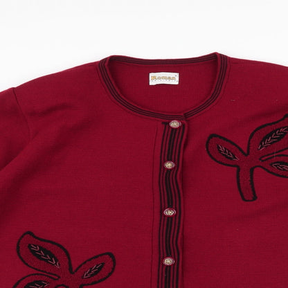 Womens UK Size S Roman Originals Red Cardigan Jumper
