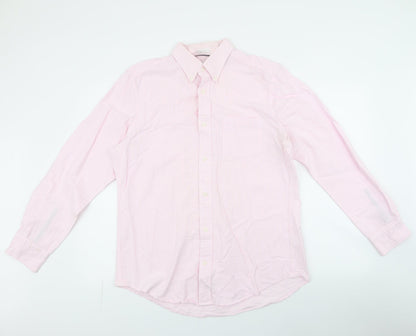 Mens UK Size L John Lewis Pink  Button-Up Long Sleeve Casual Shirt
