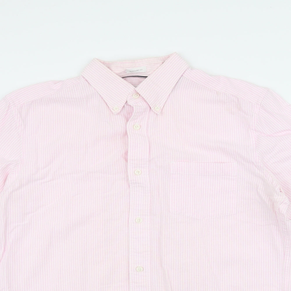 Mens UK Size L John Lewis Pink  Button-Up Long Sleeve Casual Shirt
