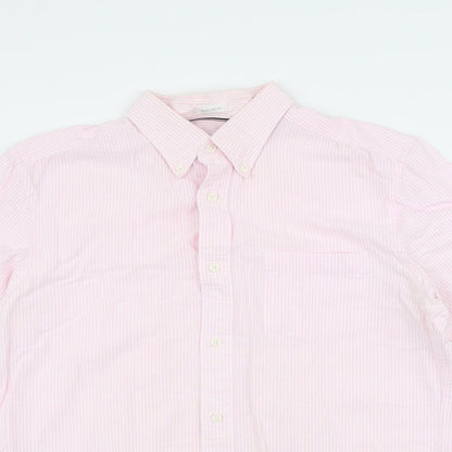 Mens UK Size L John Lewis Pink  Button-Up Long Sleeve Casual Shirt