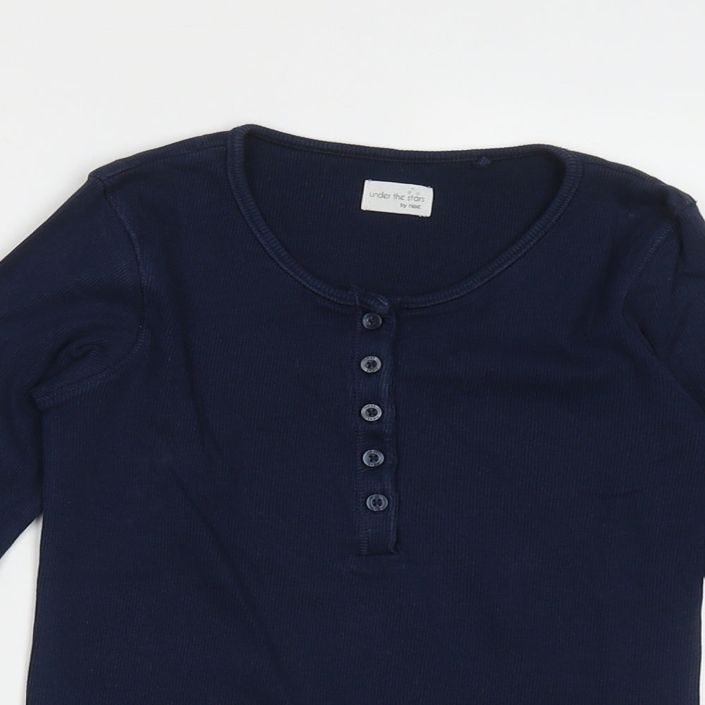 NEXT Girls Blue  Cotton Cami Pyjama Top Size 9 Years  Pullover - Lettuce Edging