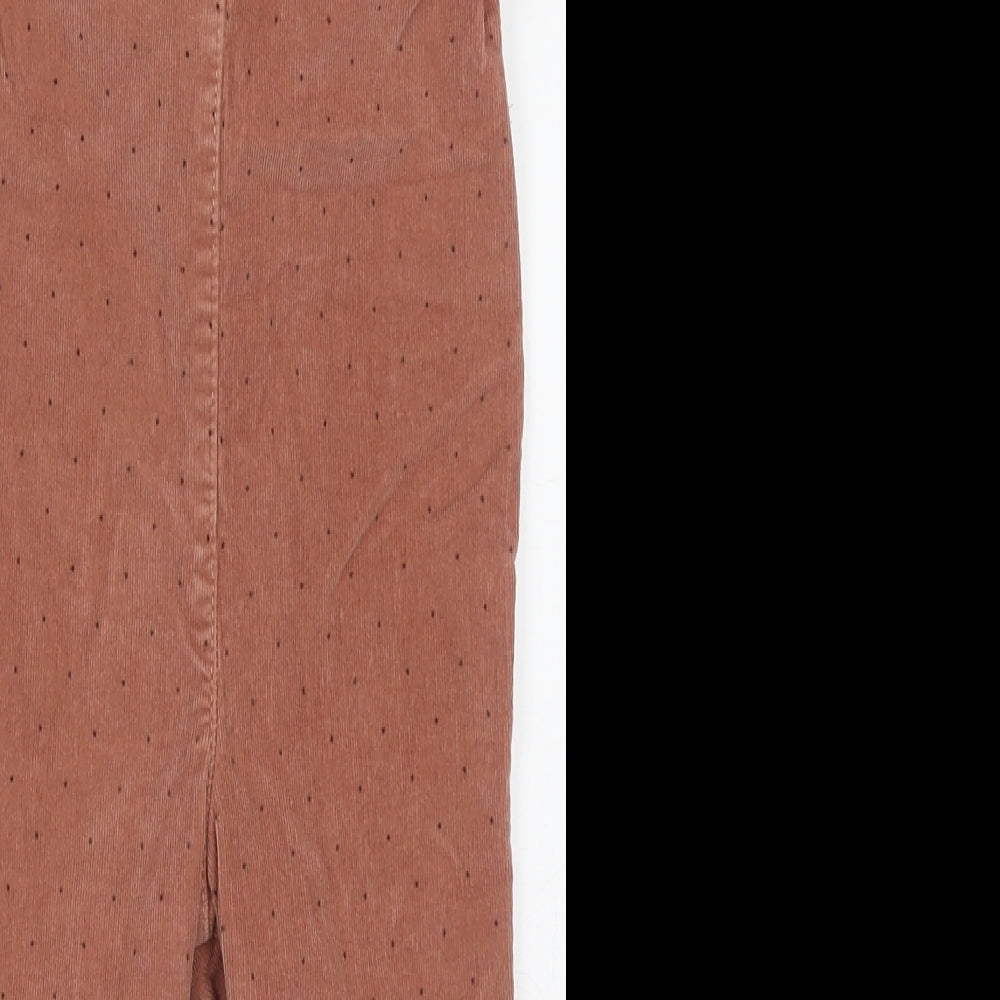 Dunnes Stores Girls Brown Polka Dot Cotton Dungaree One-Piece Size 18-24 Months  Button