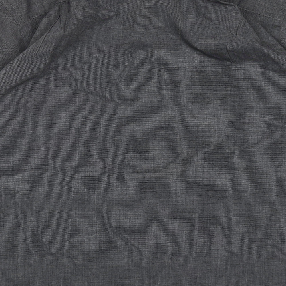 F&F Mens Grey  Polyester  Button-Up Size 15.5 Collared Button