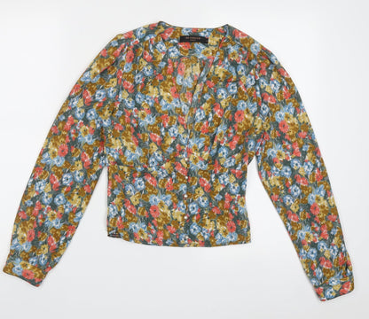Womens UK Size S In Vogue Multicoloured Cropped Blouse