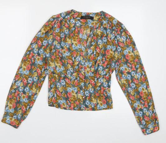 Womens UK Size S In Vogue Multicoloured Cropped Blouse