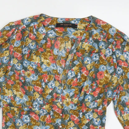 Womens UK Size S In Vogue Multicoloured Cropped Blouse