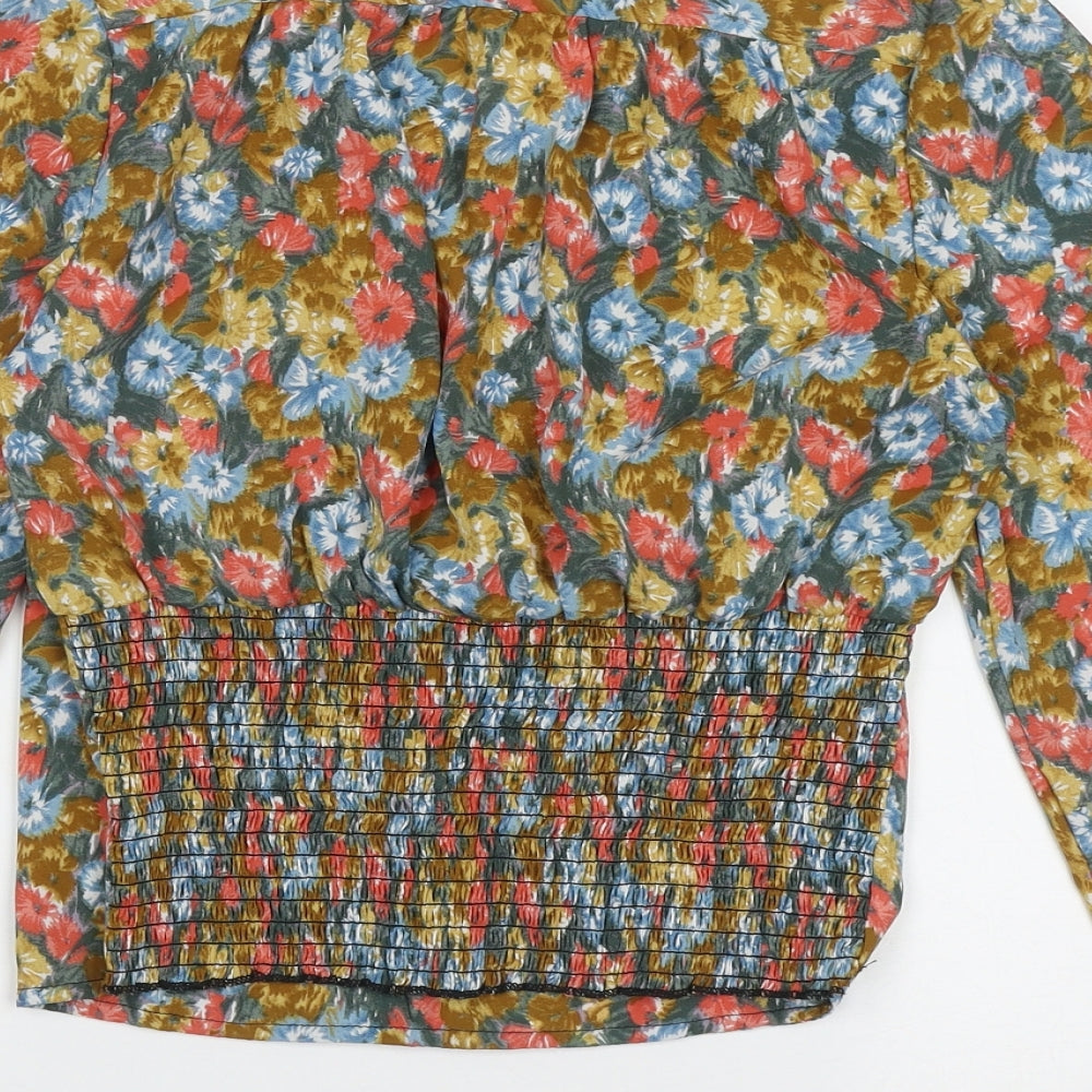 Womens UK Size S In Vogue Multicoloured Cropped Blouse