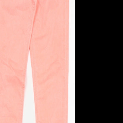 spaccio Womens Pink  Cotton Capri Trousers Size S L30 in Regular Button