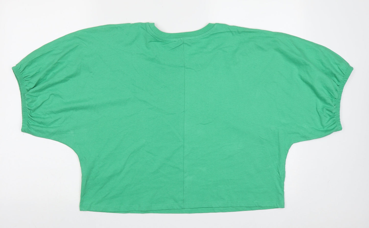 Womens UK Size S Zara Green Cropped T-Shirt