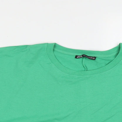 Womens UK Size S Zara Green Cropped T-Shirt