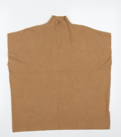 F&F Womens Brown High Neck  Polyester Pullover Jumper Size XS