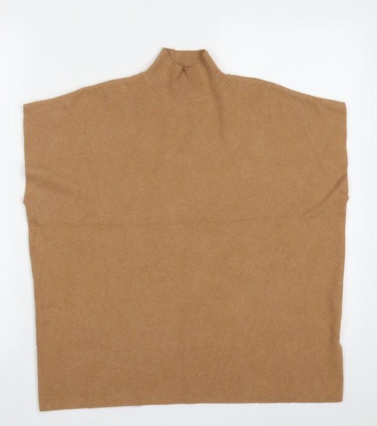 F&F Womens Brown High Neck  Polyester Pullover Jumper Size XS