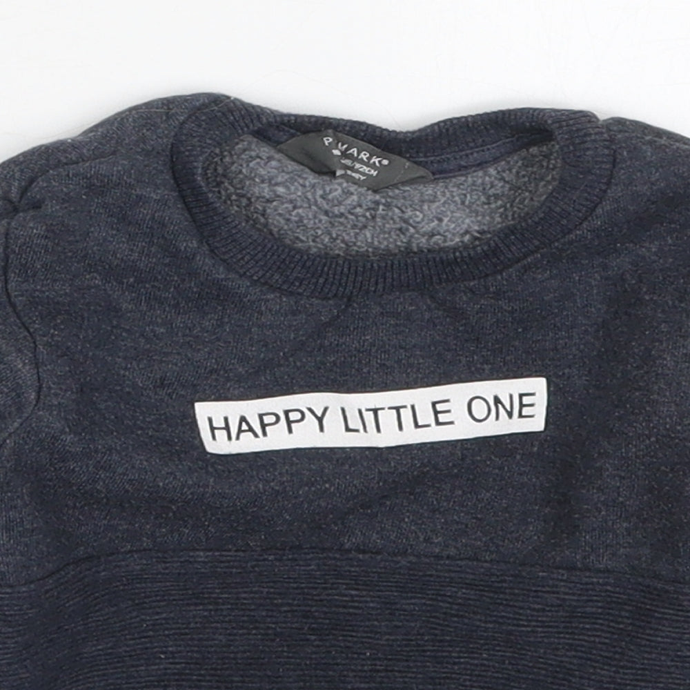 Primark Boys Blue  Cotton Basic T-Shirt Size 18-24 Months Crew Neck Pullover - Happy Little One