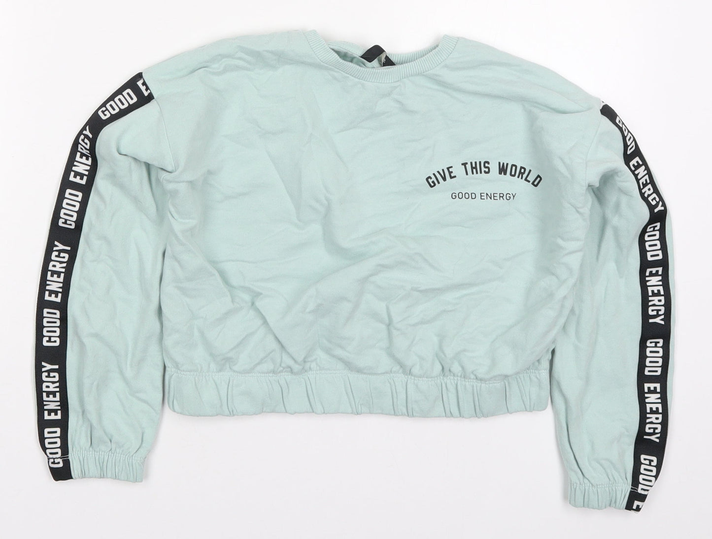 George Girls Green  Cotton Pullover Sweatshirt Size 7-8 Years  Pullover - Give This World Good Energy