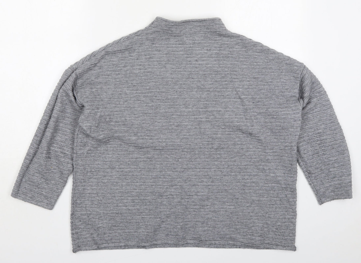 TU Womens Grey Round Neck  Viscose Pullover Jumper Size 16