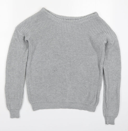 Womens UK Size S Missguided Grey Pullover Jumper
