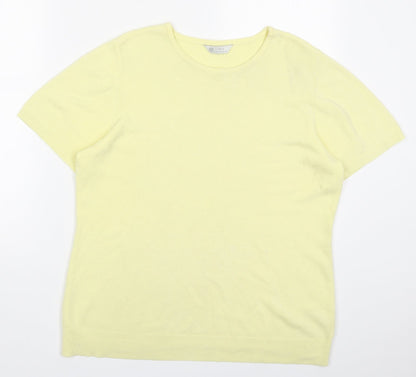 BHS Womens Yellow Round Neck  Acrylic Pullover Jumper Size 18