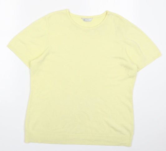 BHS Womens Yellow Round Neck  Acrylic Pullover Jumper Size 18