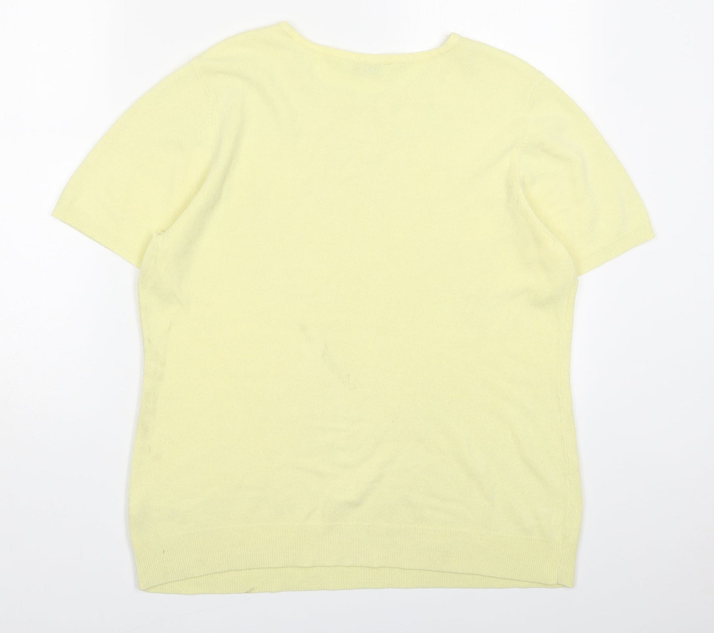 BHS Womens Yellow Round Neck  Acrylic Pullover Jumper Size 18